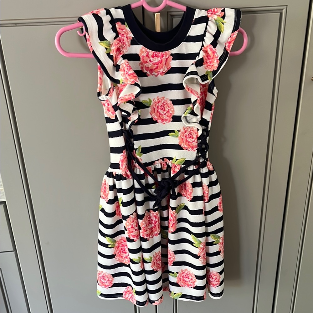 Floral Striped Kids Dress